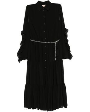 Michael Kors Ruffled Midi Dress - Black