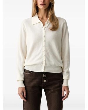 ViCOLO Button-Up Polo Cardigan - White