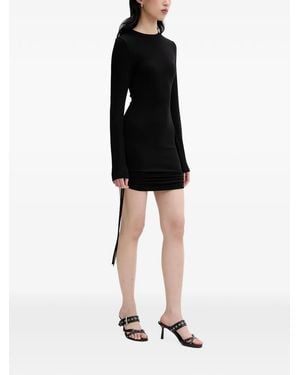 La Mania Faith Ribbed-Knit Mini Dress - Black