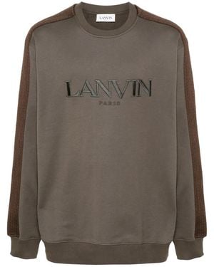 Lanvin Sweater Met Geborduurd Logo - Bruin