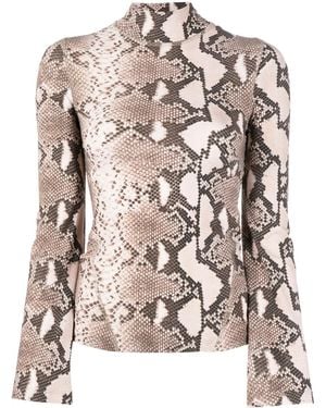 Stella McCartney Python Print Fluid Top - Brown