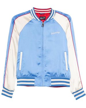 Superdry Striped Bomber Jacket - Blue