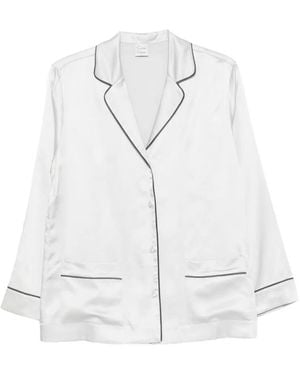 Carine Gilson Piping-Detail Pyjama Top - White