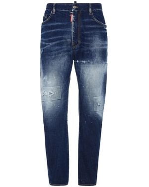 DSquared² Distressed Stretch Cotton Jeans - Blue