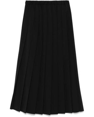 Junya Watanabe Pleated Midi Skirt With Flared Design - Black