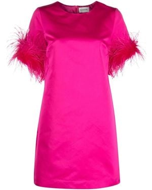 P.A.R.O.S.H. Feathered Mini Dress - Pink