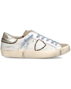 Philippe Model Prsx Perforated Sneakers - White