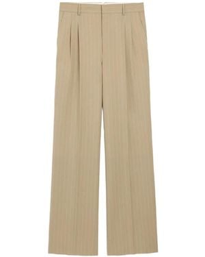 Ami Paris New Wool Low Waist Wide Pants - Natural
