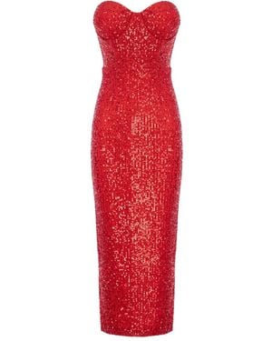 CuAnna Robe Mi-Longue Karlie À Sequins - Rouge