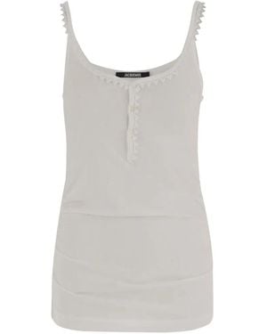 Jacquemus Scallop Sleeveless Top - White