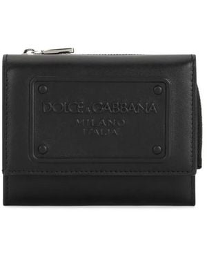 Dolce & Gabbana Logo-Embossed Leather Wallet - Black
