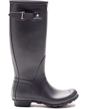 HUNTER Logo-Appliqué Boots - Blue