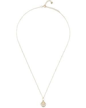 Mateo Collar Petite Venus En Oro Amarillo De 14 Ct Con Diamantes - Blanco
