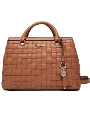 Guess Sandy Woven Tote Bag - Brown