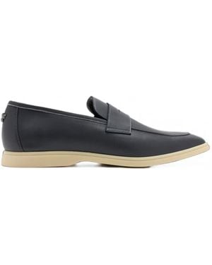 Bougeotte Loisir Gomme Leather Loafers - Blue