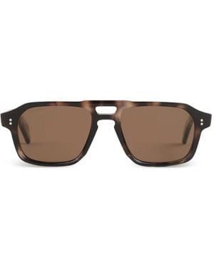 Cutler and Gross Zonnebril Met Piloten Montuur En Schildpadschild Design - Grijs