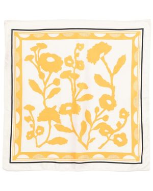 SGOMBERO CANTINE Floral-Print Scarf - Metallic