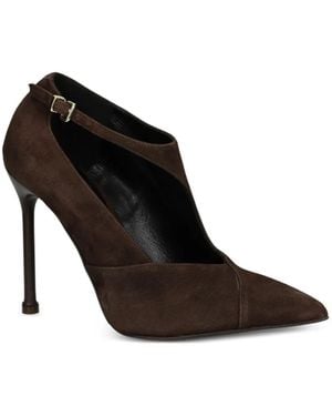 Albano Pointed-Toe Buckled Pumps - Black