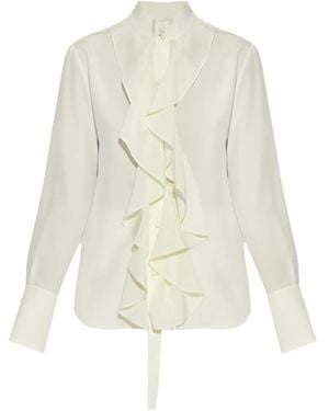 McQueen Ruffled Silk Blouse - White