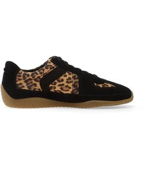 Clarks Meridor Lo Leopard-Print Sneakers - Black