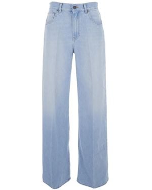 Grifoni Vaqueros Anchos Con Efecto Lavado - Azul