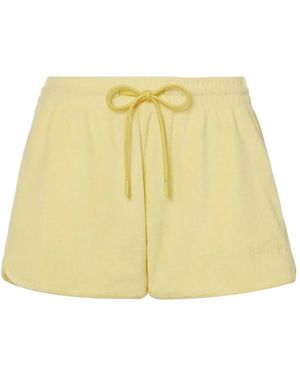 Hunza G Towelling Drawstring Shorts - Yellow