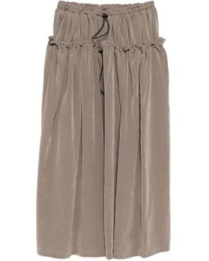 Y's Yohji Yamamoto Ta/Pe Double-Gathered Skirt - Brown
