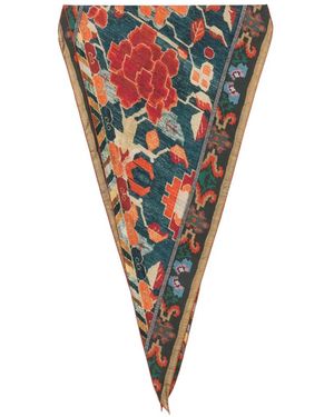 Pierre Louis Mascia Floral-Print Scarf - Blue