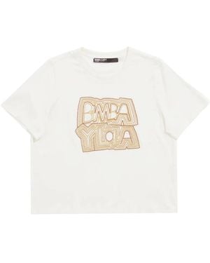 Bimba Y Lola Logo-Embroidered T-Shirt - White