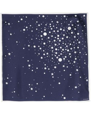 Fursac Star-print Silk Scarf - Blue