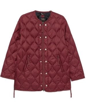 Taion Quilted Zip-Up Jacket - Red