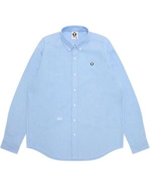 Aape By A Bathing Ape Oxford Overhemd Met Logopatch - Blauw