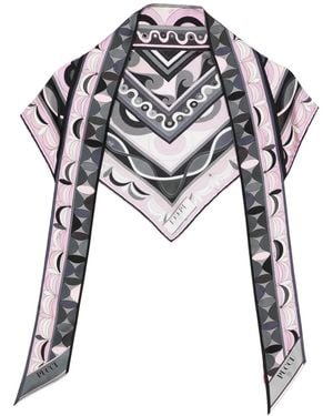PUCCI プリント シルクスカーフ - ホワイト
