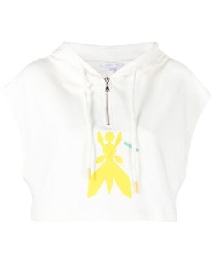 Patrizia Pepe Logo-print Cropped Hoodie - White