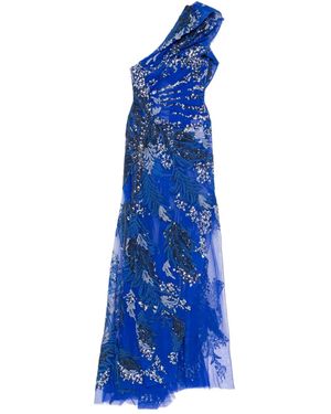Saiid Kobeisy One-Shoulder Embroidered Dress - Blue