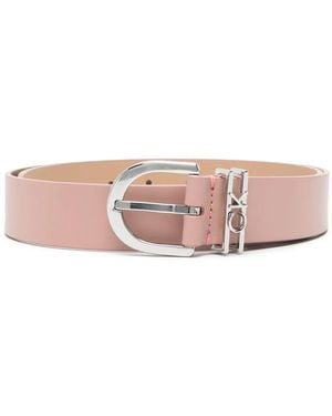 Calvin Klein ロゴ レザーベルト - ピンク