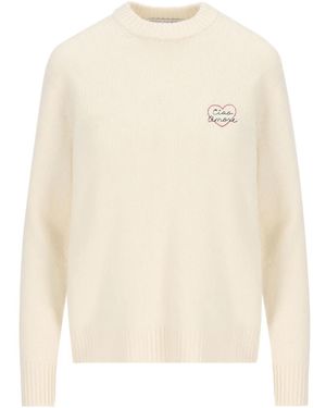 Giada Benincasa Pull Ciao Amore En Cachemire - Neutre