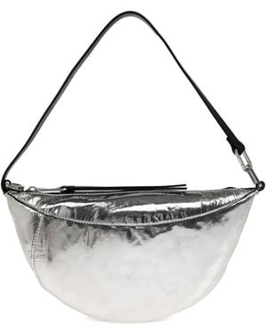 AllSaints Luna Metallic-Leather Shoulder Bag - White