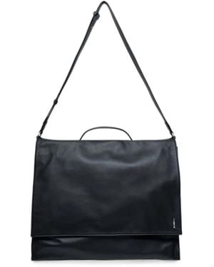 Jil Sander Leather Messenger Bag - Black