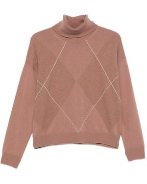 Peserico Rollkragenpullover Mit Argyle-Muster - Pink