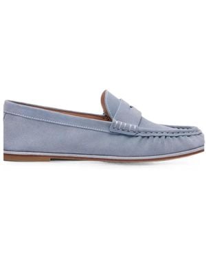 Stuart Weitzman Spencer Ruched Suede Loafers - Blue