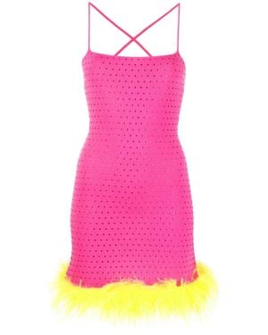 Chiara Ferragni Abito Con Piume Di Struzzo - Rosa