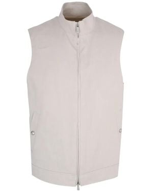 Eleventy Gilet En Lin À Fermeture Zippée - White