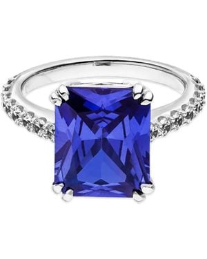 VEYNOU 14Kt Nalu Weißgoldring Mit Saphir Und Diamanten - Blau