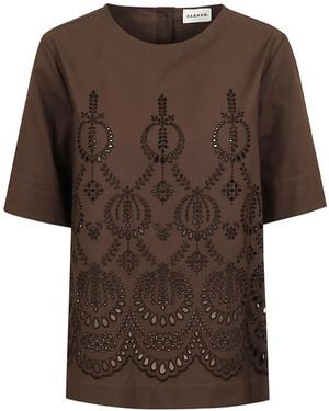 P.A.R.O.S.H. Cannes Openwork-Detail Top - Brown