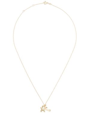 Aliita 9Kt Palmera Brilliante Gelbgoldhalskette Mit Smaragd - Weiß