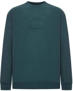 Gucci Sweatshirt Mit Logo-Prägung - Grün