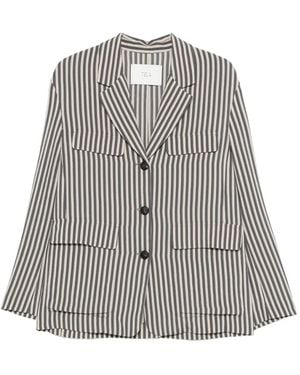 Tela Tangeri Striped Pocket Blazer - Grey