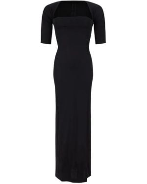 Jacquemus Vestido Largo Bolero De Manga Corta - Negro