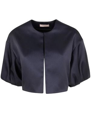 Twinset Short-Sleeve Cropped Jacket - Blue